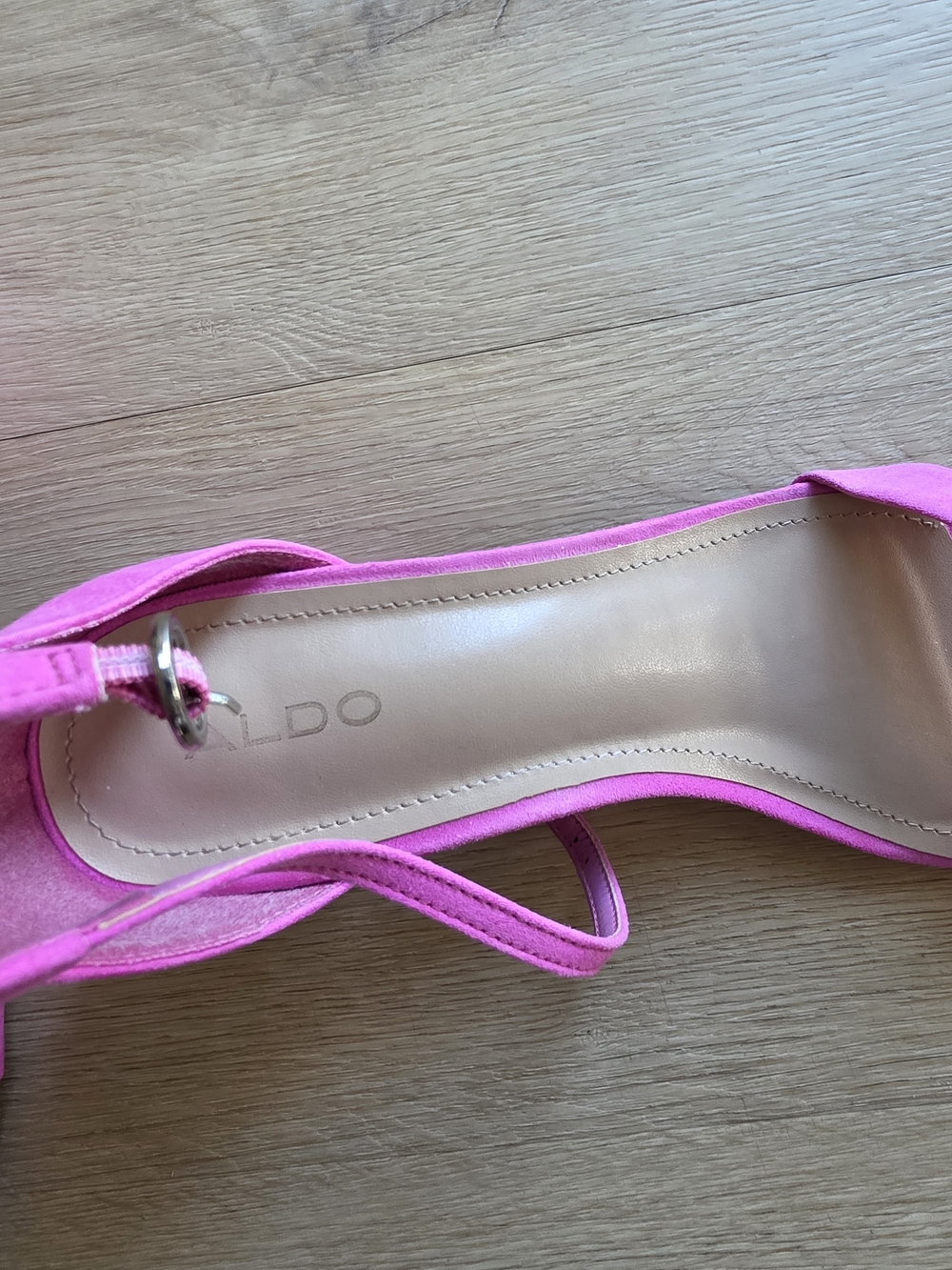 Aldo Hot Pink Ankle-Strap Open-Toe Heels - Picture 2 of 4